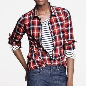 J. Crew Plaid Red & Blue Button Down Shirt